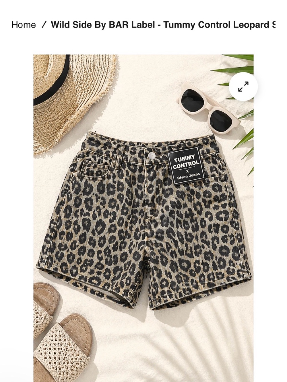 Risen Coffee High Rise Leopard Shorts